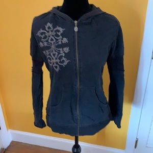 Graphic sz S/M zip with hood sweatshirt